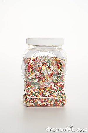 Sprinkles jar bright Stock Photo