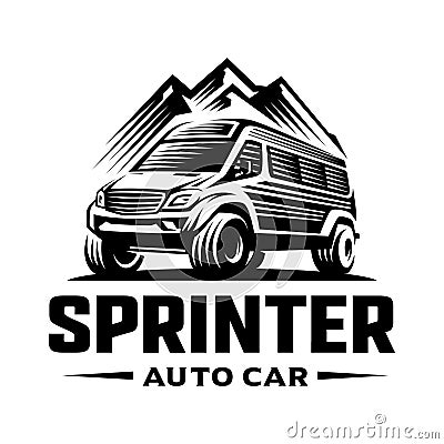 Sprinter road car logo template Vector Illustration