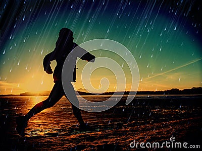 Sprinter training for success. Fit sports athlete working out Stock Photo