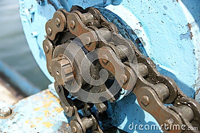 Sprocket and chain Stock Photo