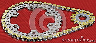 Sprockets and Chain long shot Stock Photo