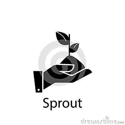 sprout, growth, flower, hand icon. Element of Peace and humanrights icon. Premium quality graphic design icon. Signs and symbols Stock Photo