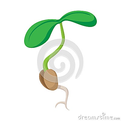 Sprout icon, cartoon style Vector Illustration