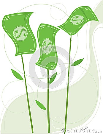 Sprouting Money Vector Illustration