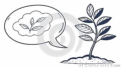 Sprouting speech bubble: emerging conversations and new growth. #emerging #conversations vector design Generative AI Vector Illustration