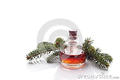 Spruce essential oil Stock Photo