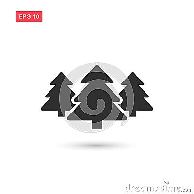 Spruce forest icon vector design isolated 3 Vector Illustration