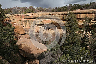 Spruce Tree Canyon and House Stock Photo