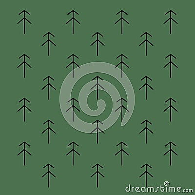 Spruces on green Stock Photo