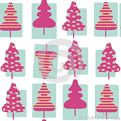 Spruse tree seamless simple pattern, vector image. It is located Vector Illustration
