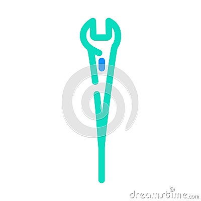 spud wrench color icon vector illustration Cartoon Illustration