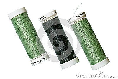 Spun polyester sewing thread Stock Photo