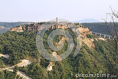The rock spur of Civita Castellana in Lazio - Italy Stock Photo