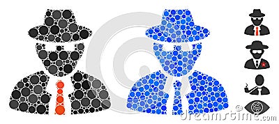 Spy Mosaic Icon of Round Dots Stock Photo