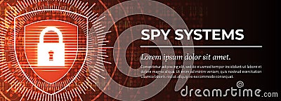 Spy Systems. The Red Digital Background. Vector. Vector Illustration
