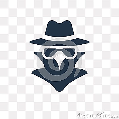 Spy vector icon isolated on transparent background, Spy transpa Vector Illustration