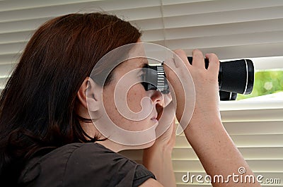 Spy Woman Stock Photo