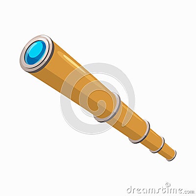 Spyglass icon, cartoon style Vector Illustration