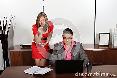 Spying assistant Stock Photo