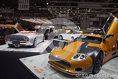 Spyker at the Geneva Motor Show Editorial Stock Photo