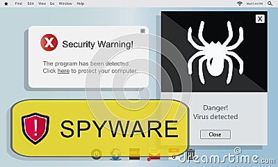 Spyware Computer Hacker Virus Malware Concept Stock Photo