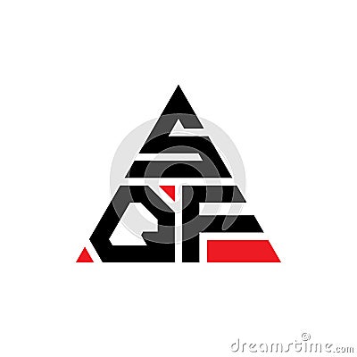 SQF triangle letter logo design with triangle shape. SQF triangle logo design monogram. SQF triangle vector logo template with red Vector Illustration