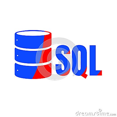 SQL Database Icon Logo Design UI or UX App Vector Illustration