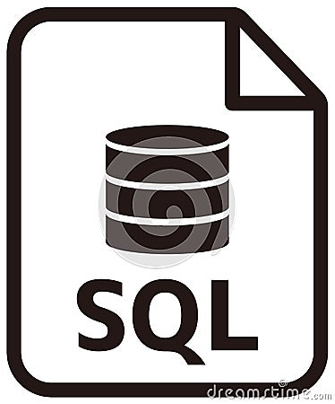 SQL icon | Major Database format vector icon illustration Vector Illustration