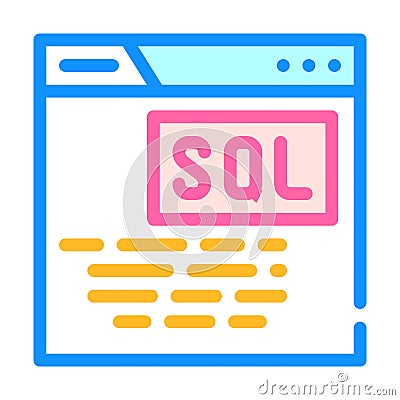 sql query database color icon vector illustration Vector Illustration