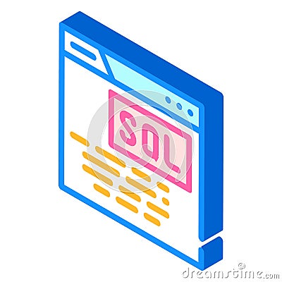 sql query database isometric icon vector illustration Vector Illustration