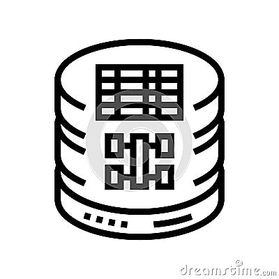 sql query database line icon vector illustration Vector Illustration