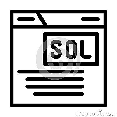 sql query database line icon vector illustration Cartoon Illustration