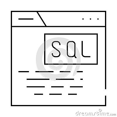 sql query database line icon vector illustration Vector Illustration