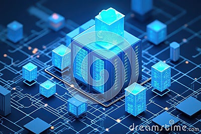 SQL Server Hosting Infrastructure Diagram with Cloud Computing Concept Stock Photo