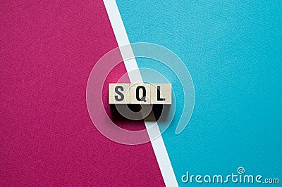 SQL word concept on cubes Stock Photo