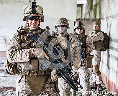 Squad of marines Stock Photo