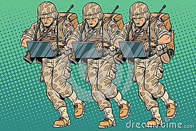 Squad modern cyber soldier Vector Illustration