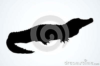 Crocodile. Vector drawing icon sign Vector Illustration