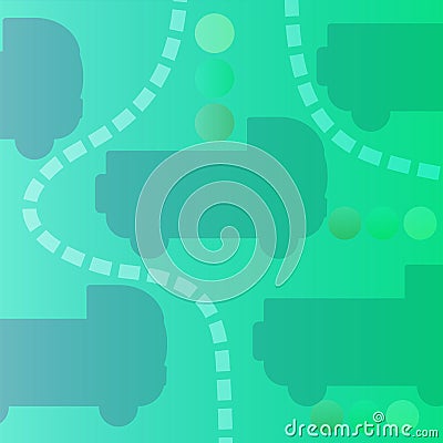 Square Abstract Banner with Cars, Roads and Lights Stock Photo