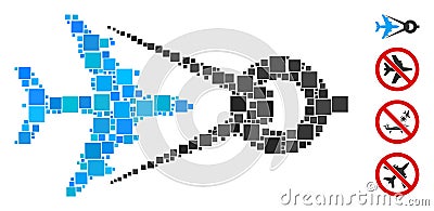 Square Airplane Project Icon Vector Collage Vector Illustration