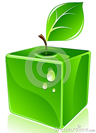 Square apple Vector Illustration