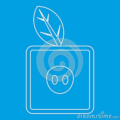 Square apple icon, outline style Vector Illustration