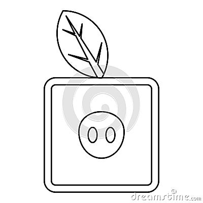 Square apple icon, outline style Vector Illustration