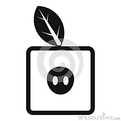 Square apple icon, simple style Vector Illustration