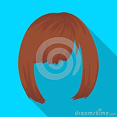 Square.Back hairstyle single icon in flat style vector symbol stock illustration web. Vector Illustration