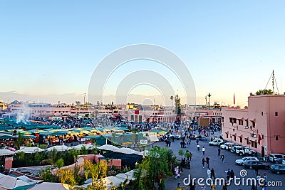 Square Bazaar in Marrakesh. Morocco. Travels. Culture. Editorial Stock Photo