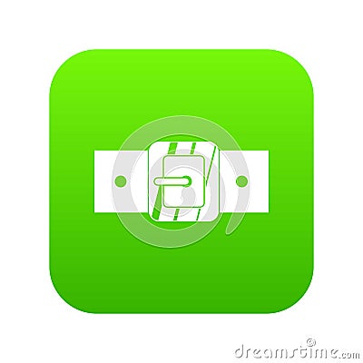 Square belt buckle icon digital green Vector Illustration