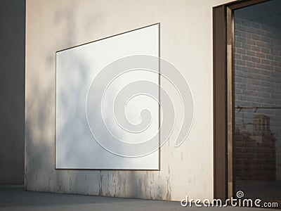 Square billboard on the wall. 3d rendering Stock Photo