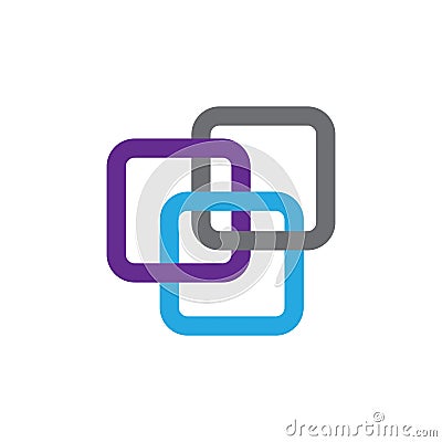 square block chain link Logo Template Technology Vector Design Vector Illustration