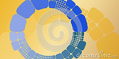 Square blue orange circular gradient geometrical abstract background Stock Photo